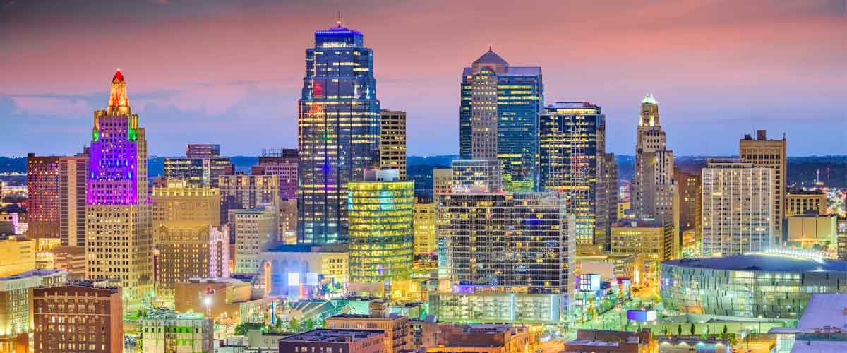 a skyline view of Kansas city commercial real estate