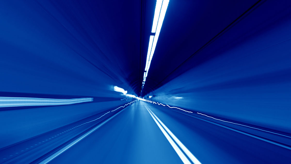 Motion blur of a tunnel
