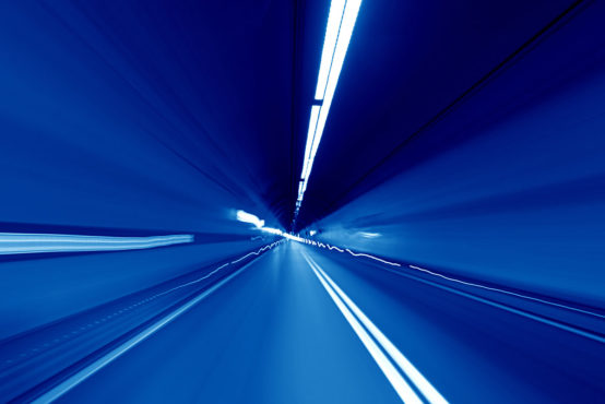 Motion blur of a tunnel