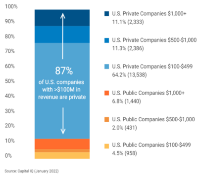 Capital IQ companies with private equity revenue