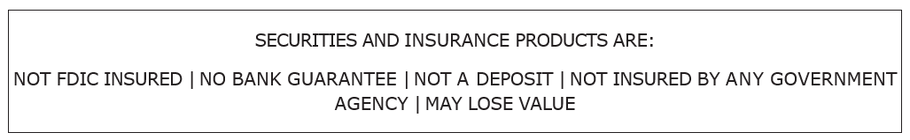 Securities and Insurance products disclosure